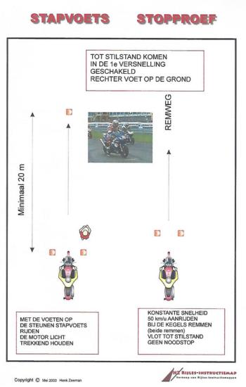 Stapvoets en stopproef motor